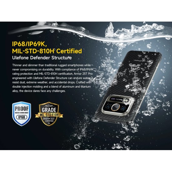 Ulefone Armor 25T Pro 5G Dual SIM (6GB/256GB) Ανθεκτικό Smartphone Frost Black