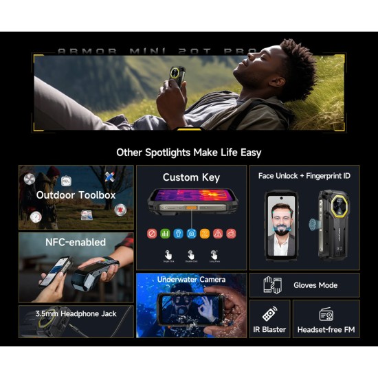 Ulefone Armor Mini 20T Pro 5G Dual SIM (8/256GB) Ανθεκτικό Smartphone Frost Black