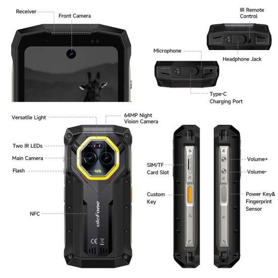 Ulefone Armor Mini 20 Pro 5G Dual SIM (8/256GB) Ανθεκτικό Smartphone Frost Black