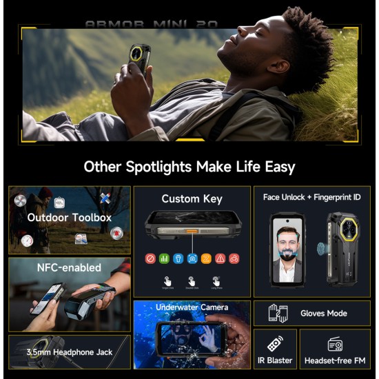 Ulefone Armor Mini 20 Dual SIM (8/256GB) Ανθεκτικό Smartphone Μαύρο