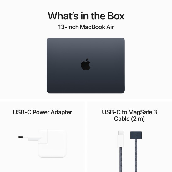 Apple MacBook Air 13" (2024) 13.6" Retina Display (M3-8-core/8GB/256GB SSD) Midnight (GR Keyboard)