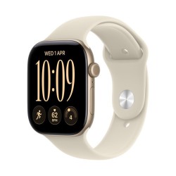 Apple Watch Series 12 Aluminium 46mm Αδιάβροχο με Παλμογράφο (Light Gold Aluminium with Sand Sport Band - M/L)