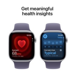 Apple Watch Series 11 Cellular Aluminium 46mm Αδιάβροχο με eSIM και Παλμογράφο (Silver Aluminium Case with Purple Fog Sport Band - M/L)