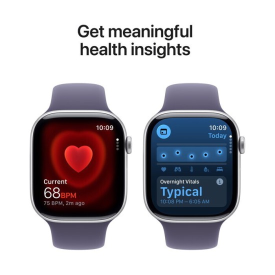 Apple Watch Series 11 Cellular Aluminium 46mm Αδιάβροχο με eSIM και Παλμογράφο (Silver Aluminium Case with Purple Fog Sport Band - M/L) Apple Watch Series 11 Cellular Aluminium 46mm Αδιάβροχο με eSIM και Παλμογράφο (Silver Aluminium Case with Purple Fog Sport Band - M/L)