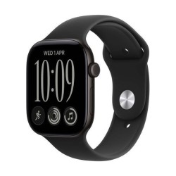 Apple Watch Series 12 Cellular Aluminium 42mm Αδιάβροχο με Παλμογράφο (Black Aluminium with Black Sport Band - S/M)