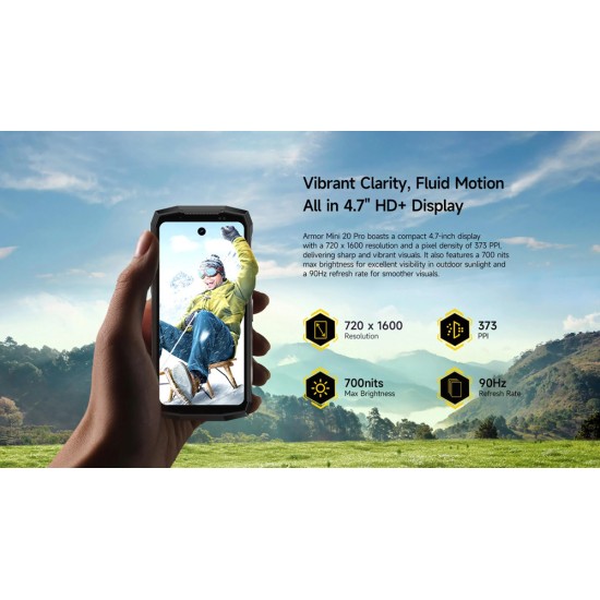 Ulefone Armor Mini 20 Pro 5G Dual SIM (8/256GB) Ανθεκτικό Smartphone Frost Black