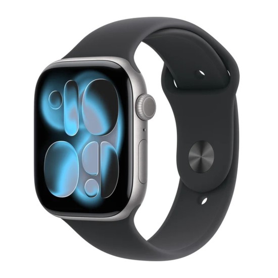 Apple Watch Series 11 Aluminium 46mm Αδιάβροχο με Παλμογράφο (Space Grey Aluminium Case with Black Sport Band - M/L)