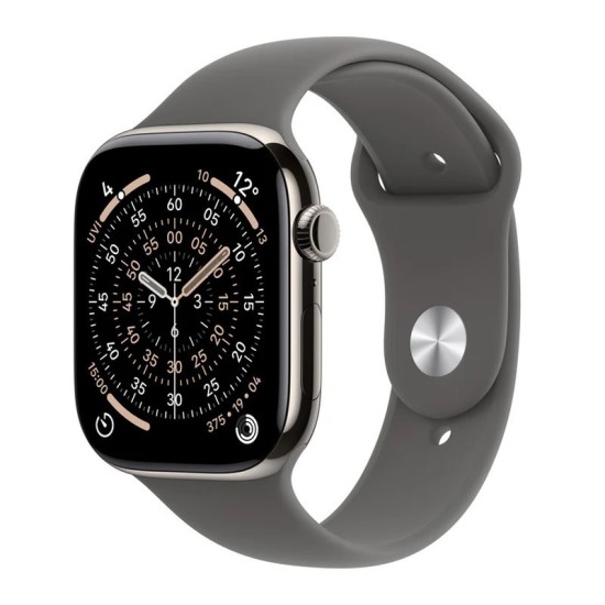 Apple Watch Series 11 Cellular Titanium 46mm Αδιάβροχο με eSIM και Παλμογράφο (Natural Titanium Case with Stone Grey Sport Band - M/L)