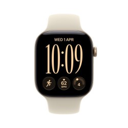 Apple Watch Series 12 Aluminium 46mm Αδιάβροχο με Παλμογράφο (Light Gold Aluminium with Sand Sport Band - M/L)