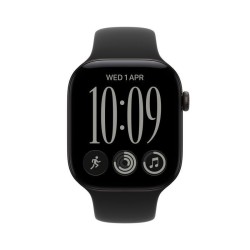 Apple Watch Series 12 Cellular Aluminium 46mm Αδιάβροχο με Παλμογράφο (Black Aluminium with Black Sport Band - S/M)