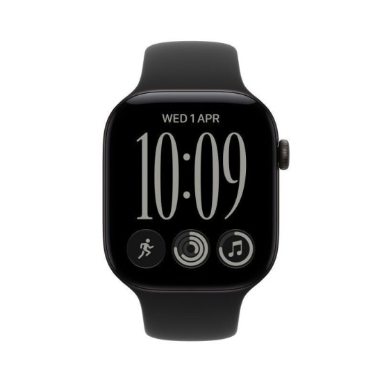 Apple Watch Series 12 Cellular Aluminium 46mm Αδιάβροχο με Παλμογράφο (Black Aluminium with Black Sport Band - S/M)